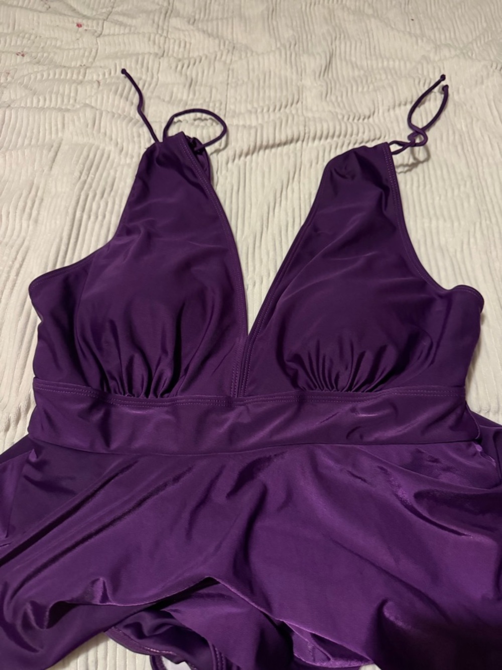 Women’s Deep V Purple One-Piece Swimsuit